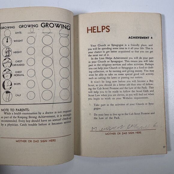 Vintage Lion Bear Cub Scout Book Lot 1948 1954 BSA Boy Scouts Of America Flaws - Picture 6 of 9